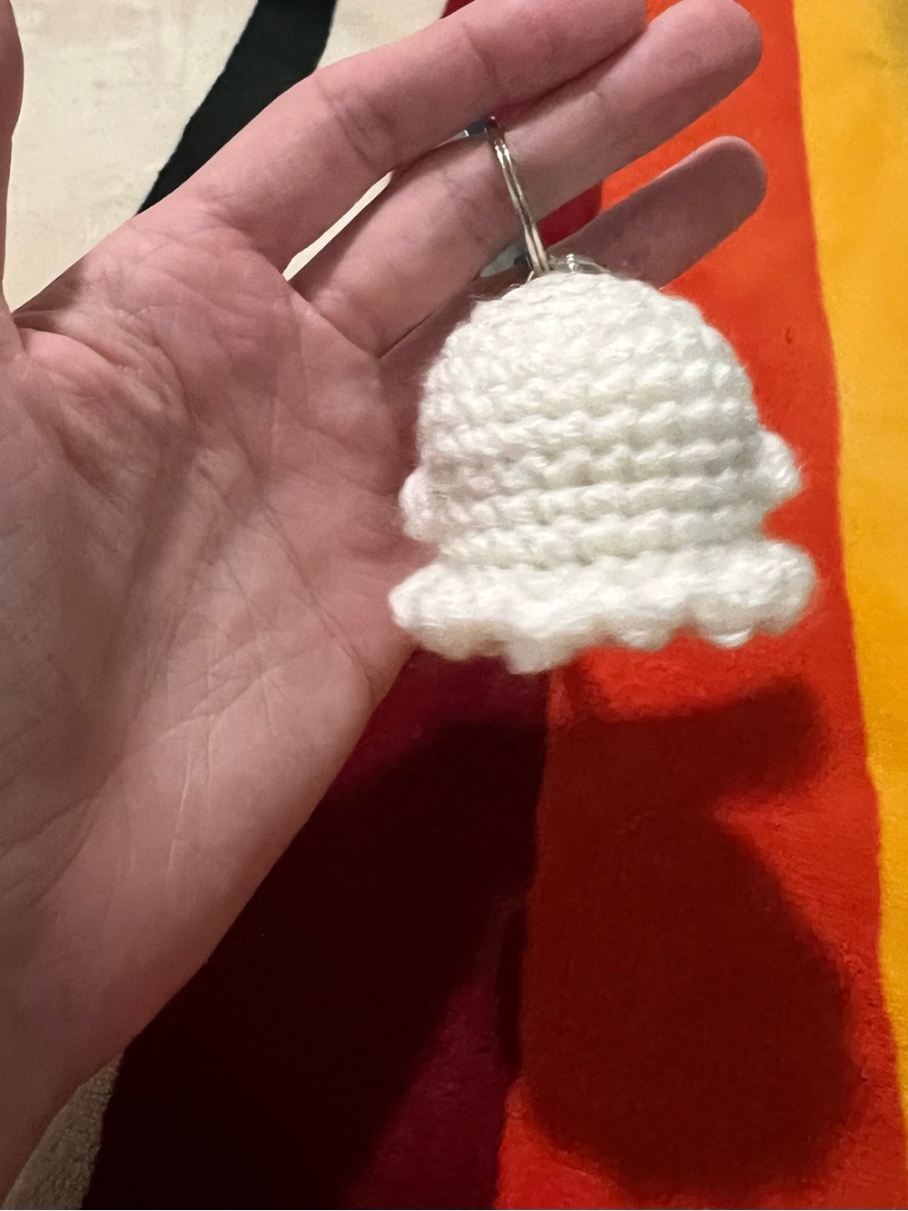 Crocheted Ghost Keychain 👻 - Picture 3 of 5